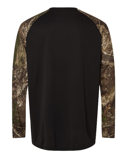 Unisex Realtree® Performance Colorblocked Long Sleeve T-Shirt - Camo/ Black