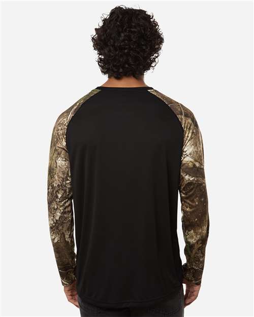 Unisex Realtree® Performance Colorblocked Long Sleeve T-Shirt - Camo/ Black