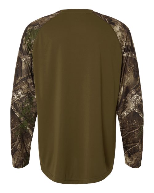 Unisex Realtree® Performance Colorblocked Long Sleeve T-Shirt - Camo/ Green