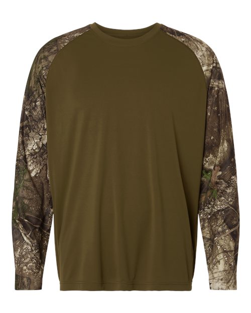 Unisex Realtree® Performance Colorblocked Long Sleeve T-Shirt - Camo/ Green