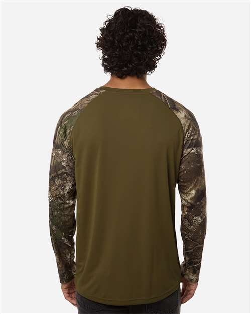 Unisex Realtree® Performance Colorblocked Long Sleeve T-Shirt - Camo/ Green