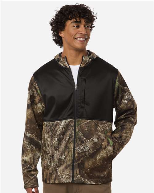 Unisex Realtree® Performance Colorblocked Full-Zip Hooded Sweatshirt - Camo/ Black