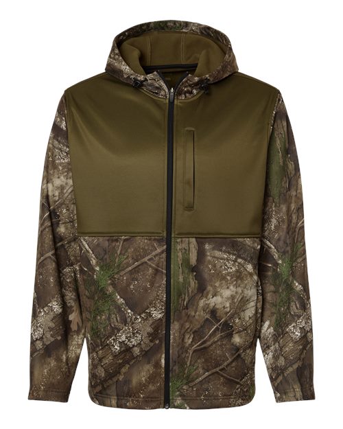 Unisex Realtree® Performance Colorblocked Full-Zip Hooded Sweatshirt - Camo/ Green