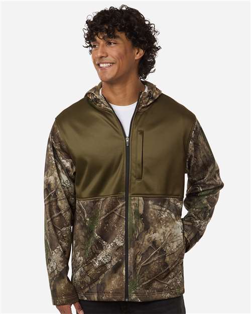 Unisex Realtree® Performance Colorblocked Full-Zip Hooded Sweatshirt - Camo/ Green