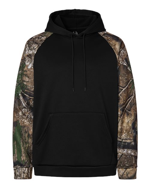 Unisex Realtree® Performance Colorblocked Hooded Sweatshirt - Camo/ Black