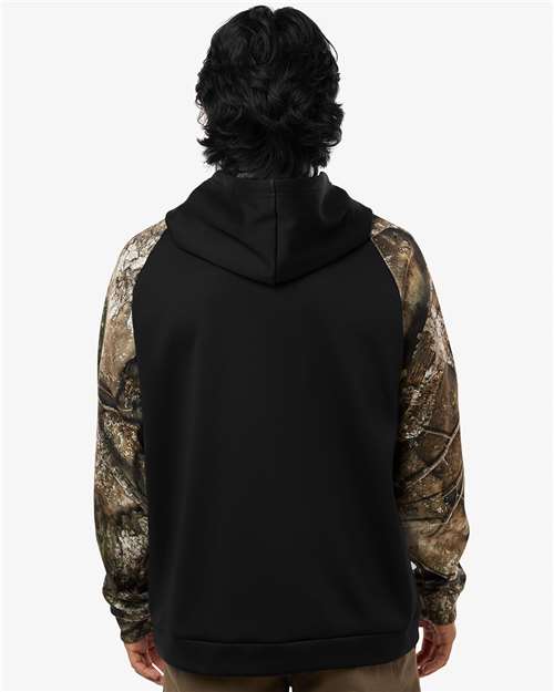 Unisex Realtree® Performance Colorblocked Hooded Sweatshirt - Camo/ Black