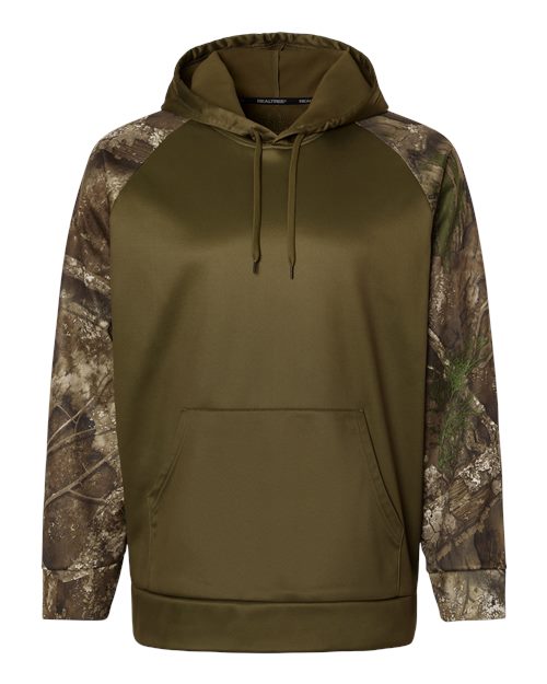 Unisex Realtree® Performance Colorblocked Hooded Sweatshirt - Camo/ Green
