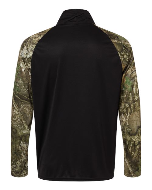 Unisex Realtree® Performance Colorblocked Quarter-Zip Pullover - Camo/ Black