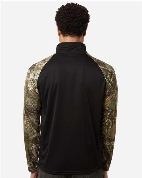 Unisex Realtree® Performance Colorblocked Quarter-Zip Pullover - Camo/ Black
