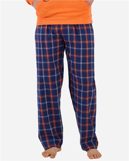 Varsity Navy Orange Plaid