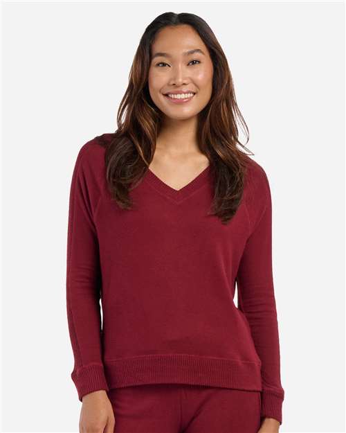 Women's Cuddle V-Neck Pullover - Mantra Red