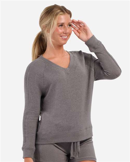 Women's Cuddle V-Neck Pullover - Meditation Grey