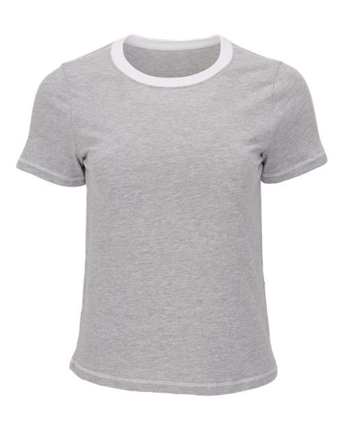 Women's Contrast Stitch Baby Tee - Oxford Heather