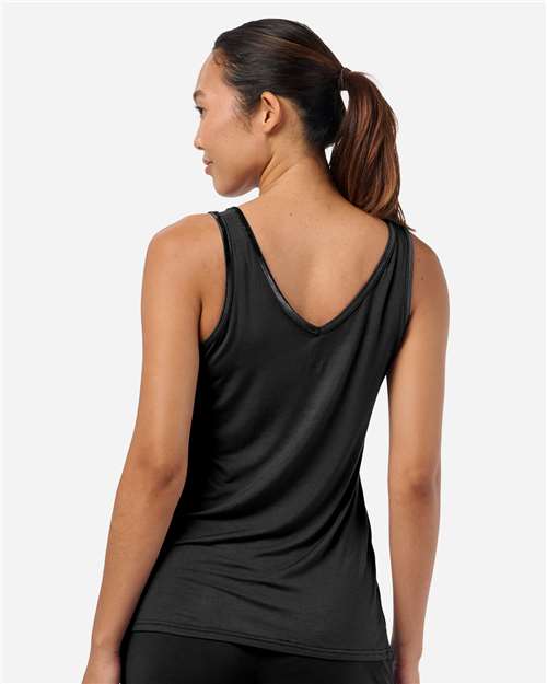 Women's Bamboo V-Neck Tank Top - Black