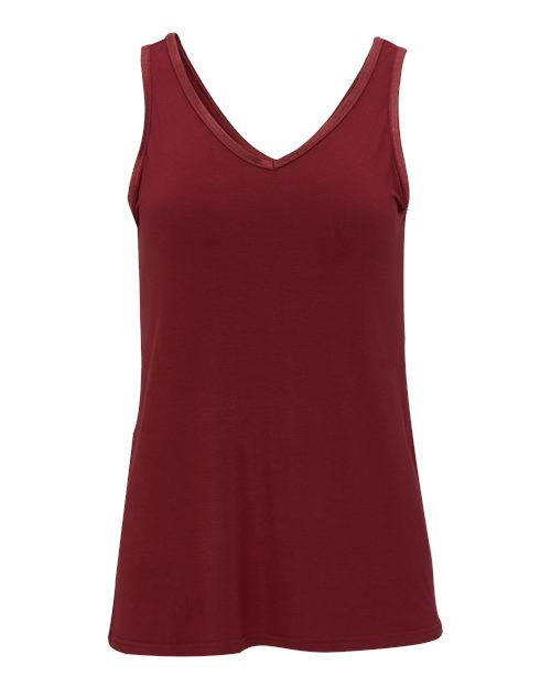 Women's Bamboo V-Neck Tank Top - Mantra Red