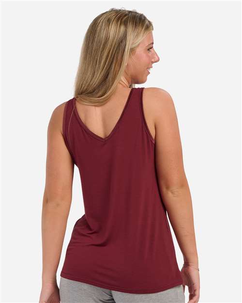 Women's Bamboo V-Neck Tank Top - Mantra Red