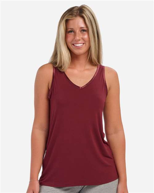 Women's Bamboo V-Neck Tank Top - Mantra Red