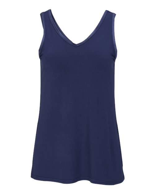 Women's Bamboo V-Neck Tank Top - Navy