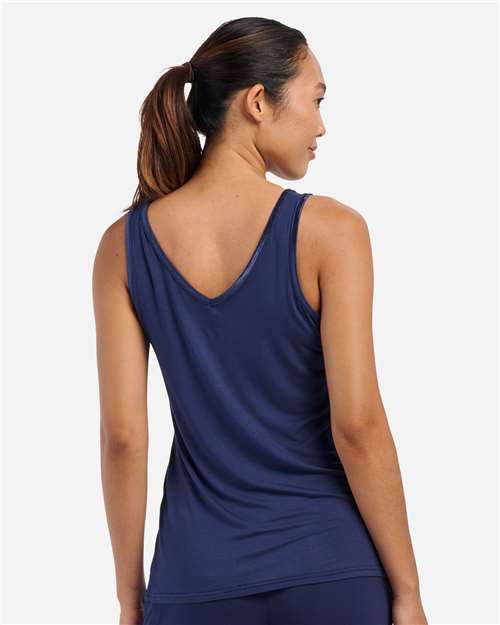 Women's Bamboo V-Neck Tank Top - Navy