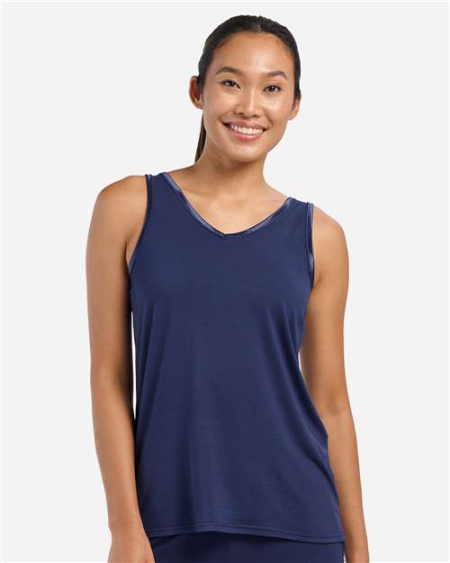 Women's Bamboo V-Neck Tank Top - Navy