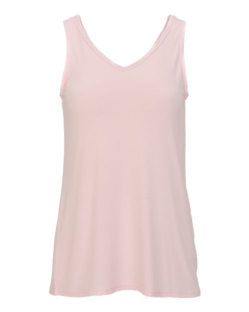 Women's Bamboo V-Neck Tank Top - Pink Serenity