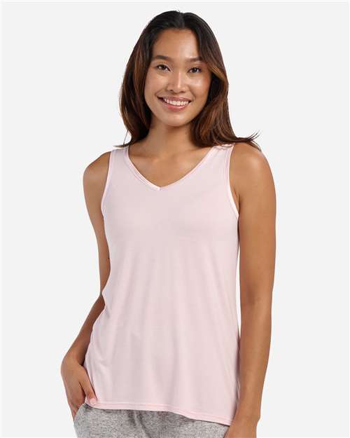 Women's Bamboo V-Neck Tank Top - Pink Serenity