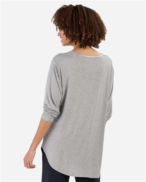 Women's Bamboo Long Sleeve T-Shirt - Oxford Heather