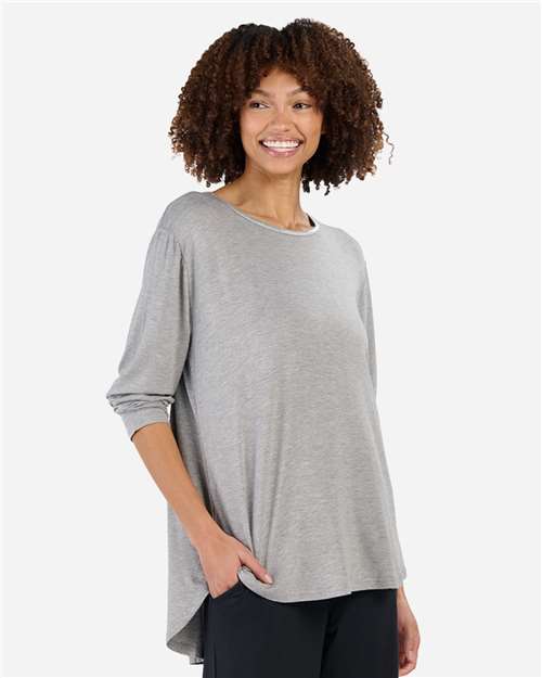 Women's Bamboo Long Sleeve T-Shirt - Oxford Heather