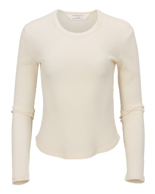 Women's Waffle Knit Baby Long Sleeve T-Shirt - Natural
