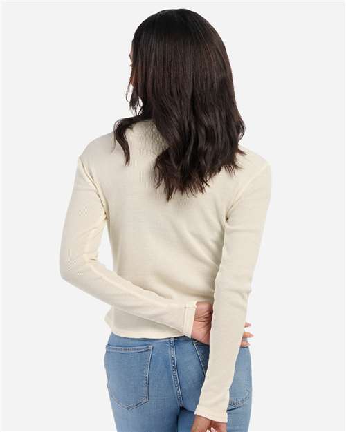 Women's Waffle Knit Baby Long Sleeve T-Shirt - Natural