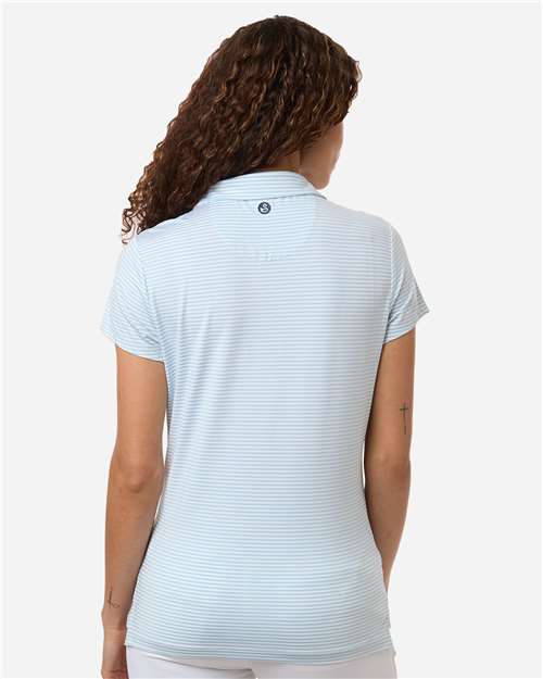 Women's Kayla Striped Polo - Sky White