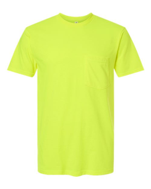 Unisex Heavyweight Jersey Pocket T-Shirt - Safety Green