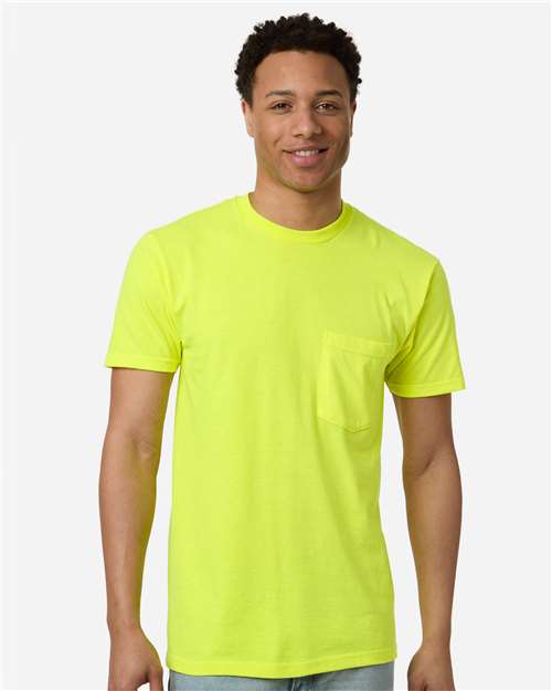Unisex Heavyweight Jersey Pocket T-Shirt - Safety Green