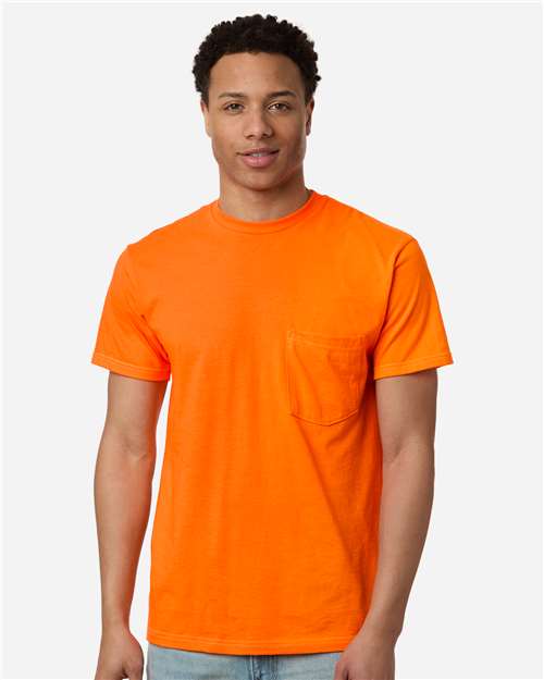 Unisex Heavyweight Jersey Pocket T-Shirt - Safety Orange