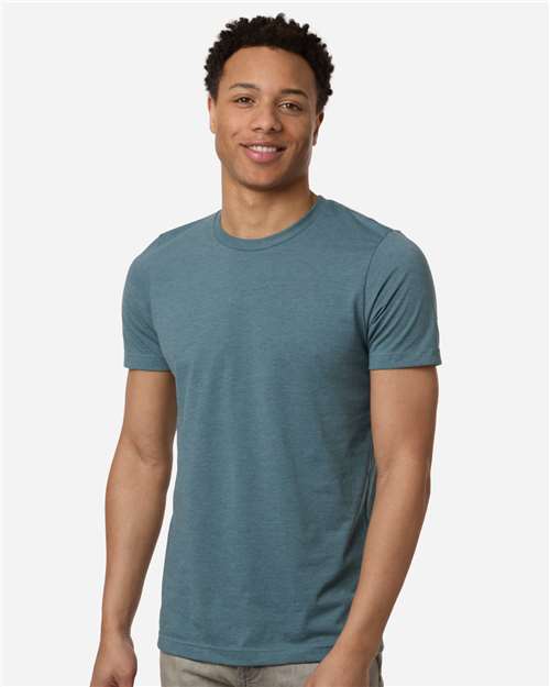 Unisex Combed CVC T-Shirt - Heather Steel Blue