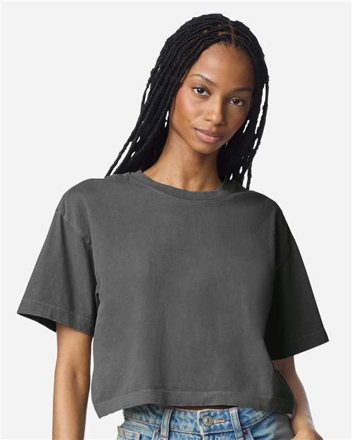 Women's Garment-Dyed Heavyweight Cropped Tee - Faded Black