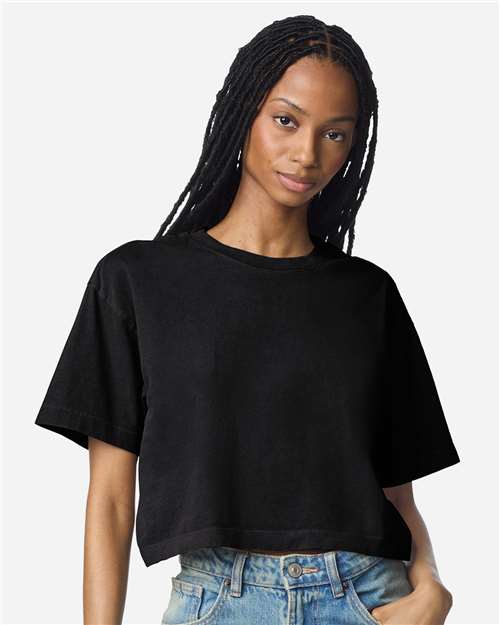 Women's Garment-Dyed Heavyweight Cropped Tee - True Black