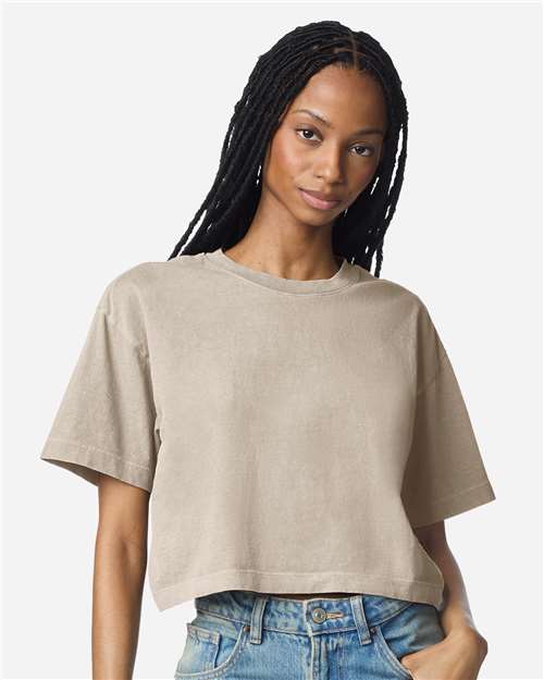 Women's Garment-Dyed Heavyweight Cropped Tee - Faded Bone