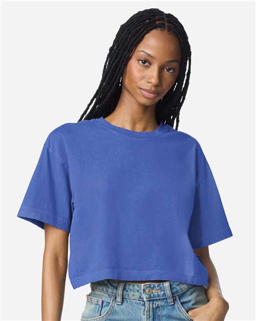 Women's Garment-Dyed Heavyweight Cropped Tee - Faded Lapis