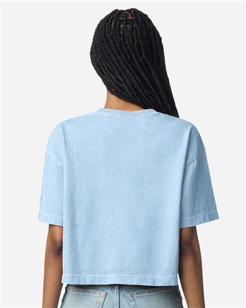 Women's Garment-Dyed Heavyweight Cropped Tee - Faded Powder Blue