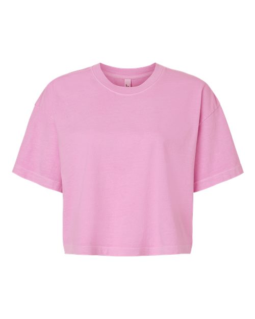 Women's Garment-Dyed Heavyweight Cropped Tee - Faded Powder Pink