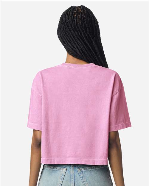 Women's Garment-Dyed Heavyweight Cropped Tee - Faded Powder Pink