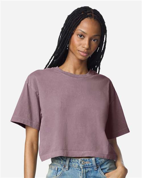 Women's Garment-Dyed Heavyweight Cropped Tee - Faded Smokey Violet