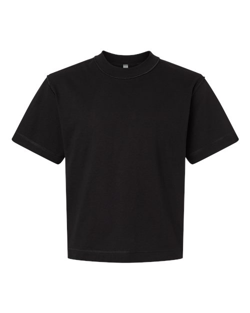 Unisex Heavyweight Cotton Mid-Length Tee - Black