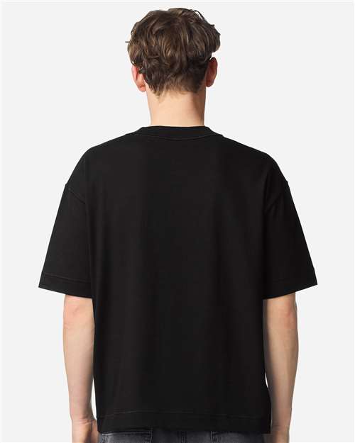 Unisex Heavyweight Cotton Mid-Length Tee - Black
