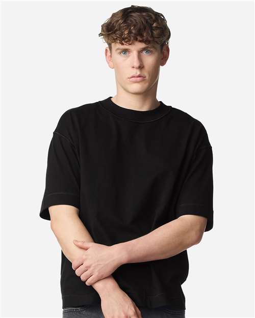 Unisex Heavyweight Cotton Mid-Length Tee - Black