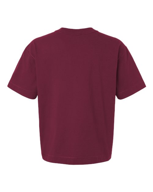 Unisex Heavyweight Cotton Mid-Length Tee - Burgundy