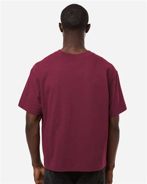 Unisex Heavyweight Cotton Mid-Length Tee - Burgundy