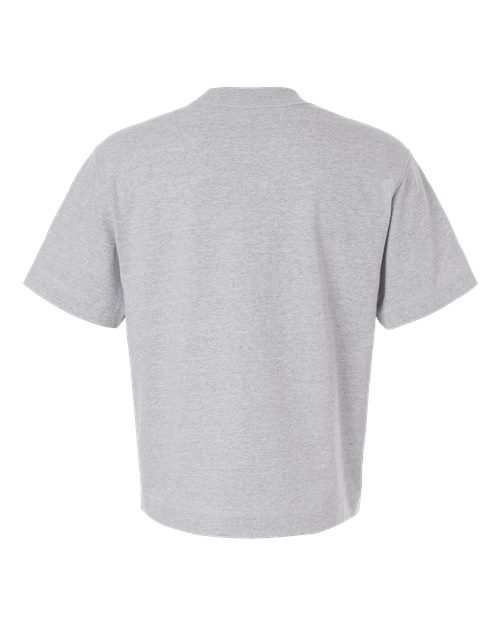 Unisex Heavyweight Cotton Mid-Length Tee - Heather Grey