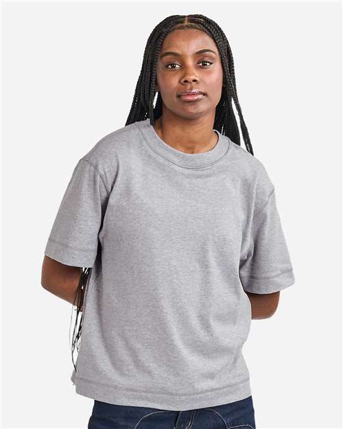 Unisex Heavyweight Cotton Mid-Length Tee - Heather Grey